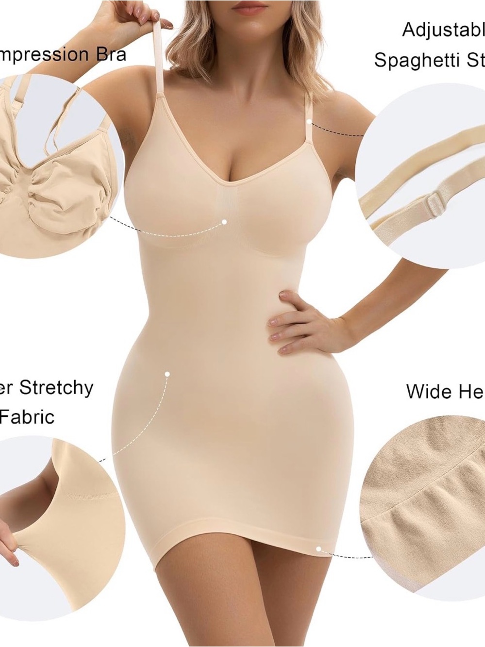 NWT Shaperx Seamless Nude Shaping Slip Dress
